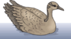 Brown Goose Swimming Clip Art